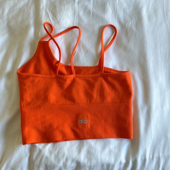 Alo Yoga SMALL Offset Bralette - Tangerine - Picture 5 of 7